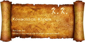 Kovacsics Kinga névjegykártya