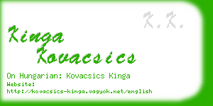 kinga kovacsics business card